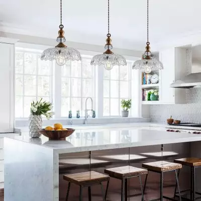 Jaime Antique Brass and Glass Flower Pendant Light Jaime Antique Brass and Glass Flower Pendant Light