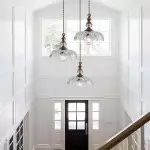 Jaime Antique Brass and Glass Flower Pendant Light