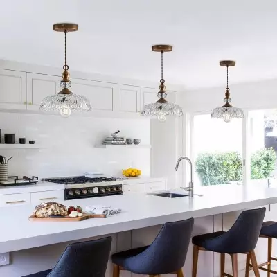 Jaime Antique Brass and Glass Flower Pendant Light Jaime Antique Brass and Glass Flower Pendant Light