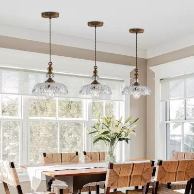 Jaime Antique Brass and Glass Flower Pendant Light Jaime Antique Brass and Glass Flower Pendant Light
