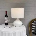 Daphne Vintage Ceramic Linen Shade Table Lamp