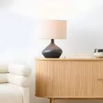 Daphne Vintage Ceramic Linen Shade Table Lamp