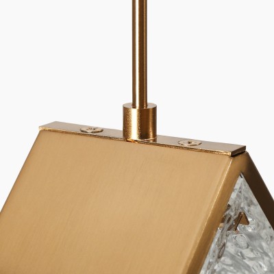 Blair Gold Diamond Clear Hammered Glass Led Pendant Light Blair Gold Diamond Clear Hammered Glass Led Pendant Light