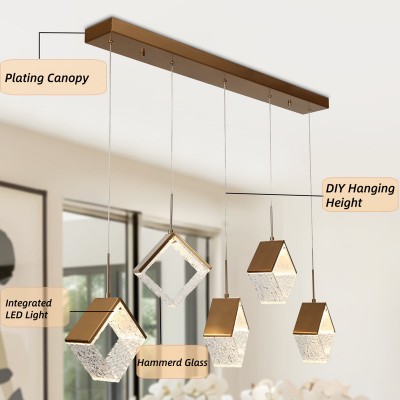 Blair Gold Diamond Clear Hammered Glass Led Pendant Light Blair Gold Diamond Clear Hammered Glass Led Pendant Light