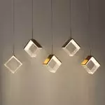 Blair Gold Diamond Clear Hammered Glass Led Pendant Light