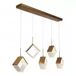 Blair Gold Diamond Clear Hammered Glass Led Pendant Light