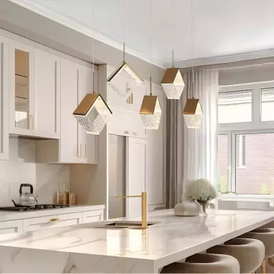 Blair Gold Diamond Clear Hammered Glass Led Pendant Light Blair Gold Diamond Clear Hammered Glass Led Pendant Light