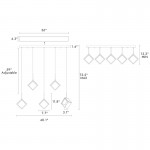 Blair Gold Diamond Clear Hammered Glass Led Pendant Light