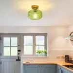 Sofia Clear Glass Patterned Semi Flush Mount Ceiling Light