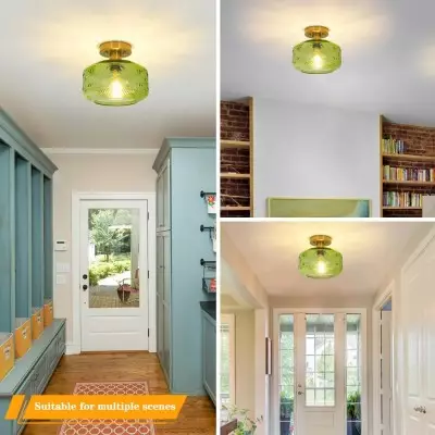 Sofia Clear Glass Patterned Semi Flush Mount Ceiling Light Sofia Clear Glass Patterned Semi Flush Mount Ceiling Light