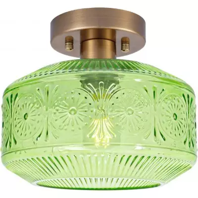 Sofia Clear Glass Patterned Semi Flush Mount Ceiling Light Sofia Clear Glass Patterned Semi Flush Mount Ceiling Light