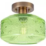 Sofia Clear Glass Patterned Semi Flush Mount Ceiling Light