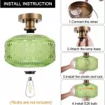 Sofia Clear Glass Patterned Semi Flush Mount Ceiling Light