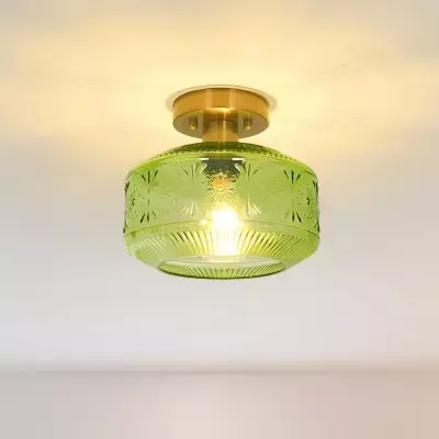 Sofia Clear Glass Patterned Semi Flush Mount Ceiling Light Sofia Clear Glass Patterned Semi Flush Mount Ceiling Light