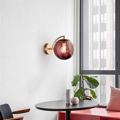 Soluna Modern Ball Glass Wall Sconce Soluna Modern Ball Glass Wall Sconce