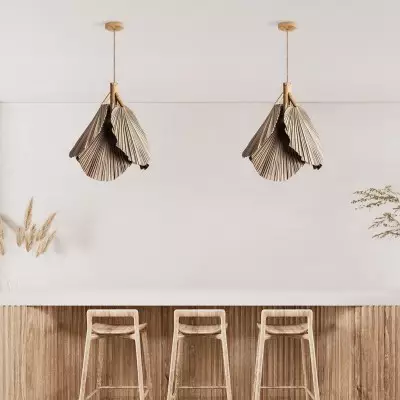 Ethan Coastal Boho Palm Leaves Pendant Light Ethan Coastal Boho Palm Leaves Pendant Light