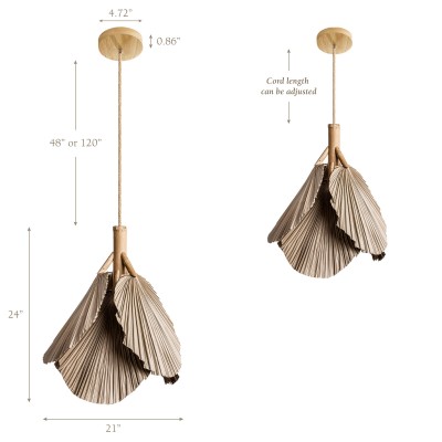 Ethan Coastal Boho Palm Leaves Pendant Light Ethan Coastal Boho Palm Leaves Pendant Light