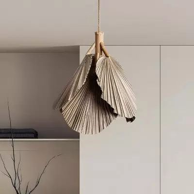 Ethan Coastal Boho Palm Leaves Pendant Light Ethan Coastal Boho Palm Leaves Pendant Light