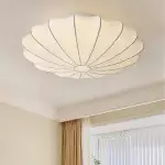 Savionne White Silk Seashell Flush Mount Light Savionne White Silk Seashell Flush Mount Light