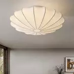 Savionne White Silk Seashell Flush Mount Light Savionne White Silk Seashell Flush Mount Light