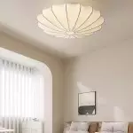 Savionne White Silk Seashell Flush Mount Light Savionne White Silk Seashell Flush Mount Light