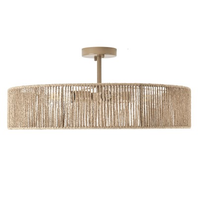 Lioran Rustic Round Rattan Ceiling Light