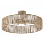 Lioran Rustic Round Rattan Ceiling Light