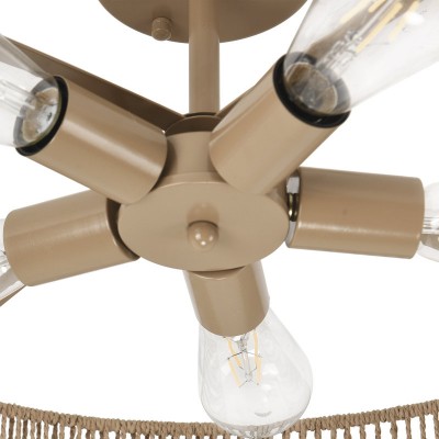 Lioran Rustic Round Rattan Ceiling Light