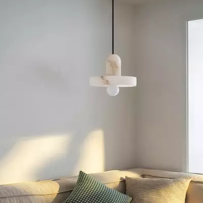 Vyndorix Farmhouse Hat Shaped Alabaster Pendant Light Vyndorix Farmhouse Hat Shaped Alabaster Pendant Light