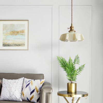 Jovianth French Cream Flower Single Pendant Light Jovianth French Cream Flower Single Pendant Light