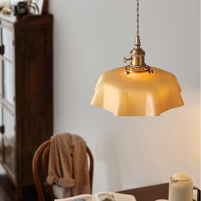 Jovianth French Cream Flower Single Pendant Light Jovianth French Cream Flower Single Pendant Light