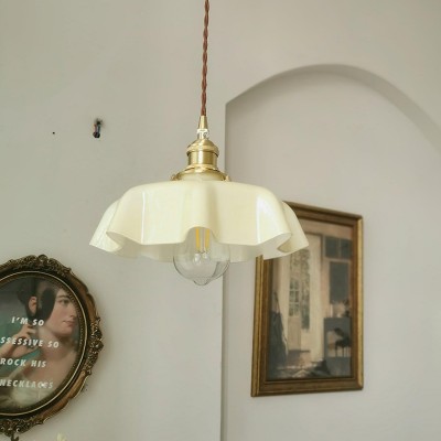 Jovianth French Cream Flower Single Pendant Light Jovianth French Cream Flower Single Pendant Light