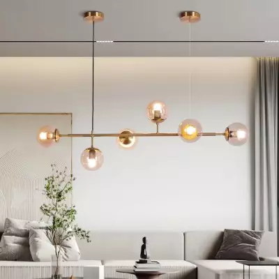 Celestina 6 Light Linear Glass Orb Pendant Light Celestina 6 Light Linear Glass Orb Pendant Light