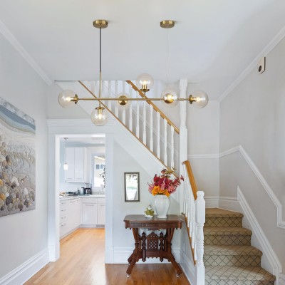 Celestina 6 Light Linear Glass Orb Pendant Light Celestina 6 Light Linear Glass Orb Pendant Light