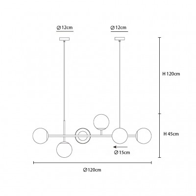 Celestina 6 Light Linear Glass Orb Pendant Light Celestina 6 Light Linear Glass Orb Pendant Light