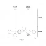 Celestina 6 Light Linear Glass Orb Pendant Light