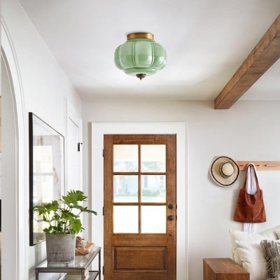 Ozita Retro Milk Glass Semi Flush Mount Eloise Ceiling Light Ozita Retro Milk Glass Semi Flush Mount Eloise Ceiling Light