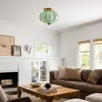 Ozita Retro Milk Glass Semi Flush Mount Eloise Ceiling Light