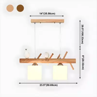 Bird Wooden Chandelier
