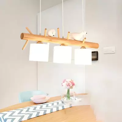 Bird Wooden Chandelier