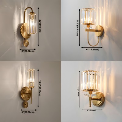 Solstice Brushed Brass Crystal Ribbed Glass Wall Sconce Solstice Brushed Brass Crystal Ribbed Glass Wall Sconce
