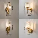 Solstice Brushed Brass Crystal Ribbed Glass Wall Sconce