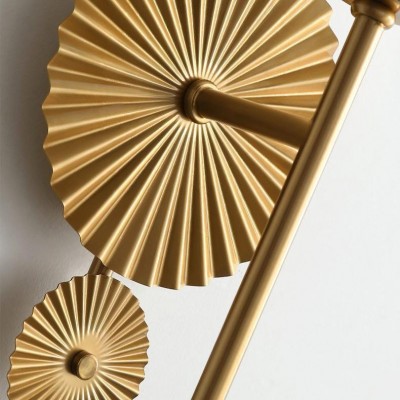 Solstice Brushed Brass Crystal Ribbed Glass Wall Sconce Solstice Brushed Brass Crystal Ribbed Glass Wall Sconce