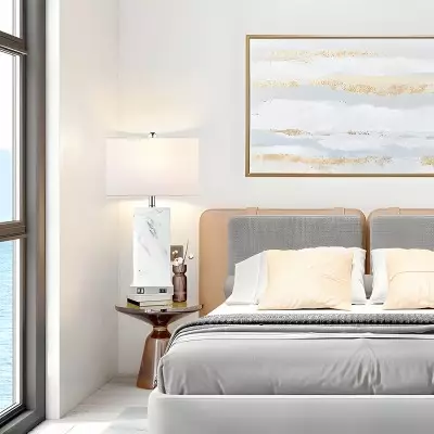 Lirwen Coastal Style Tall Rectangular Ceramic Lamp