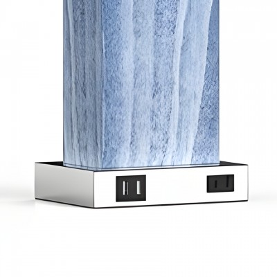 Lirwen Coastal Style Tall Rectangular Ceramic Lamp