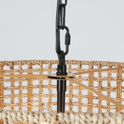 Arlo Bohemian 5 Light Natural Rattan Drum Chandelier