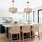 Arlo Bohemian 5 Light Natural Rattan Drum Chandelier