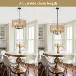 Arlo Bohemian 5 Light Natural Rattan Drum Chandelier