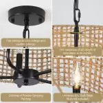 Arlo Bohemian 5 Light Natural Rattan Drum Chandelier