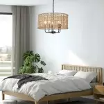 Arlo Bohemian 5 Light Natural Rattan Drum Chandelier